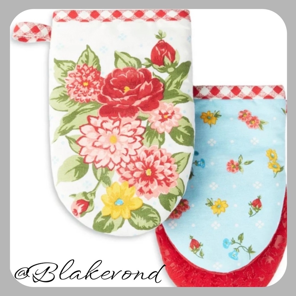 The Pioneer Woman Sweet Rose Mini Mitt Set, 5.5"W x 8"L, set of 2 mitts